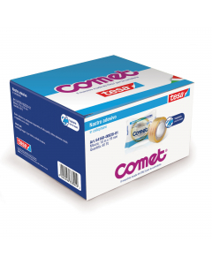 Nastro adesivo in cellophane di alta qualità, tagliabile con le mani e prodotto in Italia. Composto di idrato di cellulosa con adesivo in gomma sintetica hot melt senza solventi e quindi biodegradabile. Indicato per gli utilizzi più svariati: domestico, s