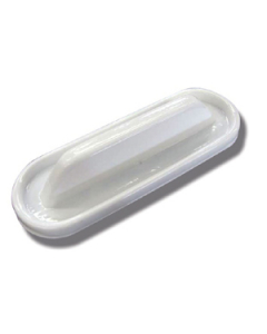Cancellino magnetico per lavagne. Corpo in plastica bianco e superficie pulente in feltro.