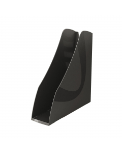 Linea di accessori da scrivania di qualità e stile. Realizzata in materiale infrangibile con accostamenti di finiture lucide e satinate. Portariviste con aperture sul dorso per vederne il contenuto. Soglia anteriore bassa per estrarre/riporre agevolmente 