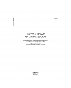 LIBRETTO IMPIANTO CLIMATIZZAZIONE VENETO. Formato 29,7 x 21cm. 48fg.