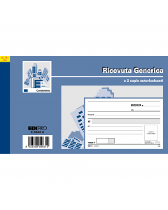BLOCCO RICEVUTE GENERICHE. Formato 10 x 17cm. 50 fogli. 2 copie ric.