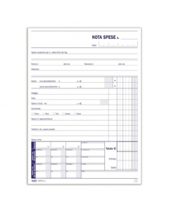 NOTA SPESE BLOCCO 50 MODULI   DUPLICE COPIA A5