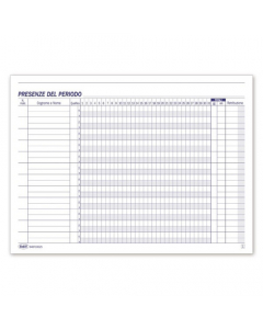 PRESENZE MENSILI 25 COPI    2 COPIE CHIMICA A5 6487C0025