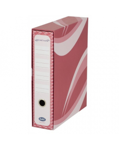 Registratori con custodia realizzati in robusto cartone rivestito con carta stampata. Protocollo formato utile  	32x23 cm dorso 8cm. Colore rosso.