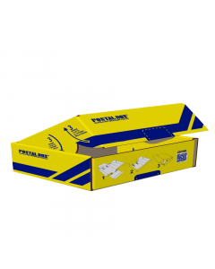 Scatola per spedizione postale di facile assemblaggio. Cartone esterno patinato. Comprende: busta trasparente portadocumenti (POLYADEX),  etichetta adesiva MITTENTE/DESTINATARIO, sigilli antieffrazioni con rilascio scritta VOID.