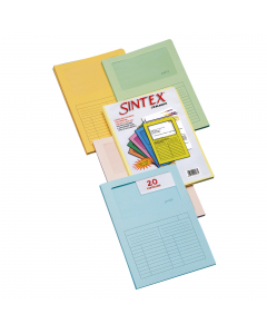 Cartelline aperte su 2 lati a L con finestra trasparente Sintex in cartoncino da 120gr. Formato utile 22x31cm