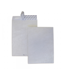 Busta bianca antistrappo in tyvek. Lembo adesivo con strip.