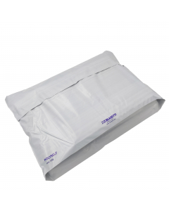 Sacco in polietilene riciclabile da 65 micron. Colore esterno bianco/interno grigio. Termosaldato su due lati. Lembo autoadesivo protetto da Strip Forte. Apertura lato lungo. Sacchetti ideali per i trasportatori e i corrieri.