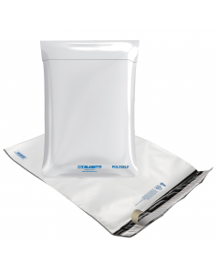 Sacco in polietilene riciclabile da 65 micron. Colore esterno bianco/interno grigio. Termosaldato su due lati. Lembo autoadesivo protetto da Strip Forte. Sacchetti ideali per i trasportatori e i corrieri.