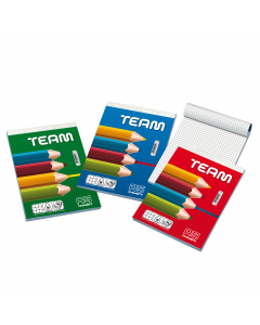 Blocco per appunti, rilegatura con punto metallico. Copertina patinata da 115gr stampata a 4 colori. Cartoncino di fondo da 600gr. Rigatura da 5mm. Fogli 50. Carta da 50gr.
Ideale per l'uso quotidiano a scuola e a casa.