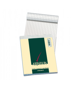 Rilegatura con punto metallico. Formato A4- 21x29,7cm. Carta bianca finissima da 60 gr. 70 fogli. Rigatura 5mm. Copertina goffrata da 170gr. Stampata a 3 colori. Cartoncino di fondo bianco da 600gr.