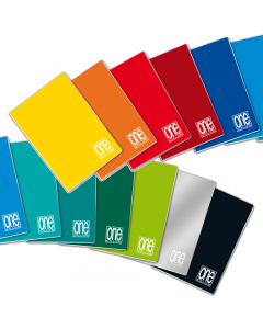 Quaderno rilegatura a punto metallico. 20 fogli + risguardo (80 facciate scrivibili). Carta da 80g/mq. Copertina stampata pantone in colori assortiti, cartoncino da 240 gr/mq. Formato 15x21cm.