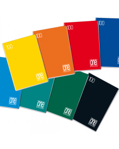 Maxiquaderno rilegatura a punto metallico. 18 fogli + risguardo (72 facciate scrivibili). Carta da 100g/mq. certificata FSC. Copertina stampata pantone in colori assortiti, cartoncino da 240 gr/mq. Formato 21x29,7cm.