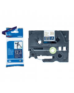 Brother Nastro TZERN34 in tessuto da 12 mm Oro su Blu (4m)