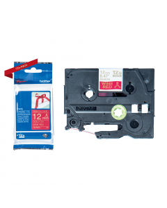Brother Nastro TZERW34 in tessuto da 12 mm Oro su Rosso (4m)