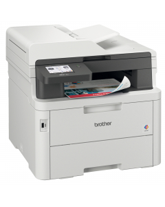 Multifunzione 4 in 1 (Print, Scan, Copy, Fax) a 26 ppm. 512 MB. ADF da 50 pagine. Duplex automatico. Scansione simplex. Display Touchscreen da 8,8 cm. Ethernet e WiFi. 250 pagine cassetto std / Slot alimentazione manuale a foglio singolo. 1k BK/C/M/Y Inbo