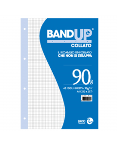 Blocco collato 210x297mm con carta in pura cellulosa da 90gr con banda rinforzata.