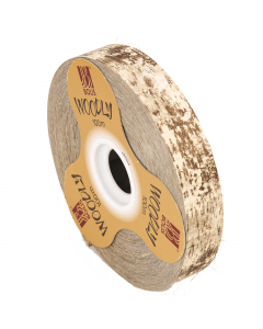 Linea Woodly nastro bifacciale di design naturale. Fantasia Corteccia color avorio. Rotolo da 100mt x h. 24mm.