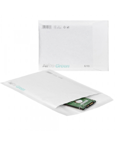 Sacchetti imbottiti ecologici senza plastica. La carta goffrata all'interno del sacchetto forma un forte strato di imbottitura che protegge i contenuti sensibili dalla pressione e dagli urti. AirPro Green è realizzato con carta certificata FSC® al 100%, s