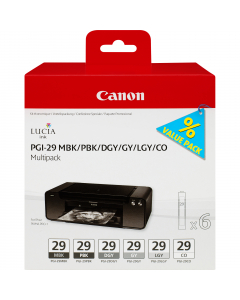Multipack Canon PGI-29 MBK/PBK/DGY/GY/LGY/CO per Pixma Pro 1