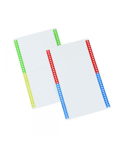 Foglio: 34 cartoncini - 140 mm Stampa fronte/retro in quattro colori Foglio di misura A4: può essere utilizzato con qualsiasi stampante. Confezione da 10 fogli.
