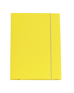 Cartella 3 lembi con elastico in cartone plastificato dai colori brillanti con alette e chiusura ad elastico tubolare grigio chiaro. Formato utile 25x34cm