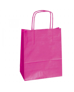 Shoppers di carta kraft 90/110gr colorata con manico in carta ritorta