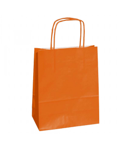 Shoppers di carta kraft 90/110 gr colorata con manico in carta ritorta