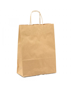 SHOPPER BIOKRAFT NEUTRO CORDINO. Il materiale Biokraft è una carta 100% riciclata, fabbricata utilizzando maceri selezionati di altissima qualità, idonei a garantire costanza di prodotto e di colorazione; è completamente riciclabile, certificato FSC e COM