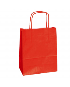 SHOPPERS DI CARTA KRAFT 90GR COLORATA CON MANICO IN CARTA RITORTA