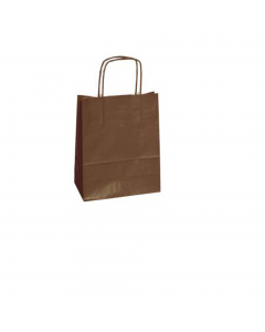 SHOPPERS DI CARTA KRAFT 90GR COLORATA CON MANICO IN CARTA RITORTA