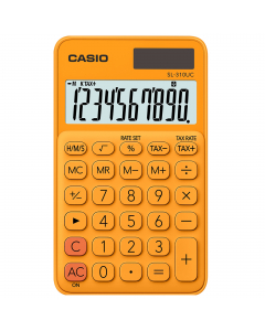 Grande display LCD a 10 cifre- Doppia alimentazione: solare e a batteria (1 x LR54)- Tasto di correzione rapida.Funzioni: Calcolo delle imposte, Calcolo percentuale, 4 tasti memoria, 3 cifre dopo la virgola, Tasto cambio segno +/-, Radice quadrata, Calcol