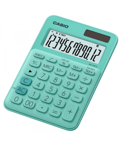 Grande display a 12 cifre. Doppia alimentazione, solare e a batteria (1 x LR1130). Tasti in plastica. Key Rollover. Funzioni: calcolo percentuale, calcolo tempo, conversione valute (3 Memorie), calcolo delle imposte, 3 tasti di memoria, 3 cifre dopo la vi