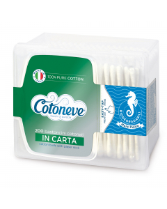 Cofanetto rettangolare da 200 bastoncini in cotone microbiologicamente controllati. Ideali per l'igiene quotidiana di tutta la famiglia. Composizione teste: cotone; Composizione bastoncino cotonato: carta. Lunghezza: 77mm; Colore:bianco.