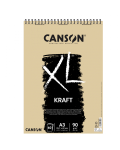 Carta artistica kraft per tutte le tecniche secche. Senza acidi e senza azzurranti ottici, per grafite, carboncino, sanguigna e pastello. Fogli microperforati.