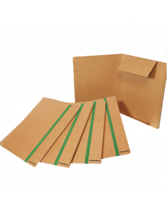 Cartella STARLINE dotata di robusto elastico piatto a fettuccia e lembi di ampie dimensioni. In cartone ecologico riciclato di colore avana da 1,3mm. Chiusura con elastico piatto colore verde da 20mm. Cartella cordonata con capacità massima fino a 4cm. Fo