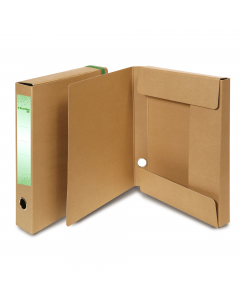 Scatola progetto STARLINE in robusto cartone ecologico riciclato di colore avana da 1,8mm. Chiusura con elastico piatto da 20mm ed anello nichelato sul dorso per facilitare l’estrazione. Completa di etchetta adesiva per la personalizzazione del contenuto.