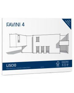 Cartella 4 angoli con ALBUM DISEGNO FAVINI 4 formato 33x48cm 220gr, 20 fogli lisci