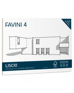Cartella 4 angoli ALBUM DISEGNO FAVINI 4 formato 24x33cm 220gr, 20 fogli lisci