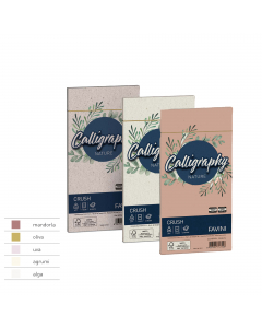 Busta con strip, apertura lato corto, da 100 grammi in cartoncino ecologico prodotto e brevettato da Favini utilizzando fino al 15% di residui della lavorazione agro-industriale di agrumi. 
Superficie delicata al tatto. Ideale per ogni tipo di stampa e ri