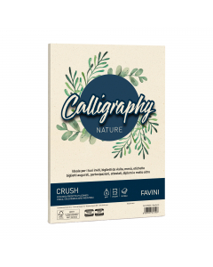 Cartoncino da 90 grammi ecologico prodotto e brevettato da Favini utilizzando fino al 15% di residui della lavorazione agro-industriale di olive, nocciole e mandorle. Superficie delicata al tatto. Ideale per ogni tipo di stampa e rilegatura. Formato 21x29