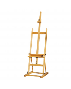 Cavalletto da terra in legno di faggio verniciato. Utile per tela fino a max 140cm di altezza. Dim. 47x57x185cm. Peso 10kg.
