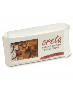 Creta purissima, naturale al 100%. Mantiene il colore grigio se asciugata all'aria, mentre assume il colore mattone se asciugata negli appositi forni a una temperatura compresa tra 970 e 1050 °C. Non contiene glutine.
