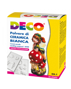 La polvere di ceramica è un prodotto per colata a freddo. Resistente, asciuga rapidamente e presenta un impasto estremamente omogeneo che permette di ottenere superfici lisce e compatte. Confezione da 1 kg colore bianco.
