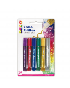 Colla glitter in blister colori assortiti.