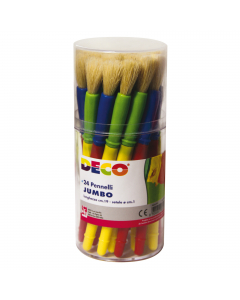 Barattolo 24 pennelli Jumbo lunghezza cm.19, diam. setole cm.1.