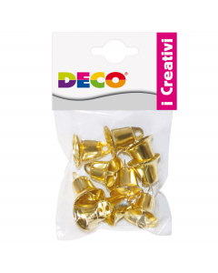 Campanelli in metallo color oro, busta da 10 pz - dim. 22mm