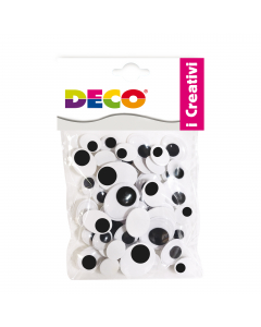 OCCHIETTI ADESIVI CON IRIDE MOBILE, PER REALIZZARE E PERSONALIZZARE PUPAZZI, BURATTINI, ANIMALI BIDIMENSIONALI E TRIDIMENSIONALI O PER DARE UN TOCCO IN PIÙ A DISEGNI ECC….