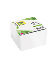 Cubo di carta bianca da 700 fogli - dimensione 9,5x9,5cm. Blocco collato su un lato.