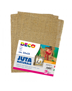 Juta naturale ideale per creare biglietti di auguri, scatole e pupazzetti. Confezione da 6 pz dim. 23x33cm.